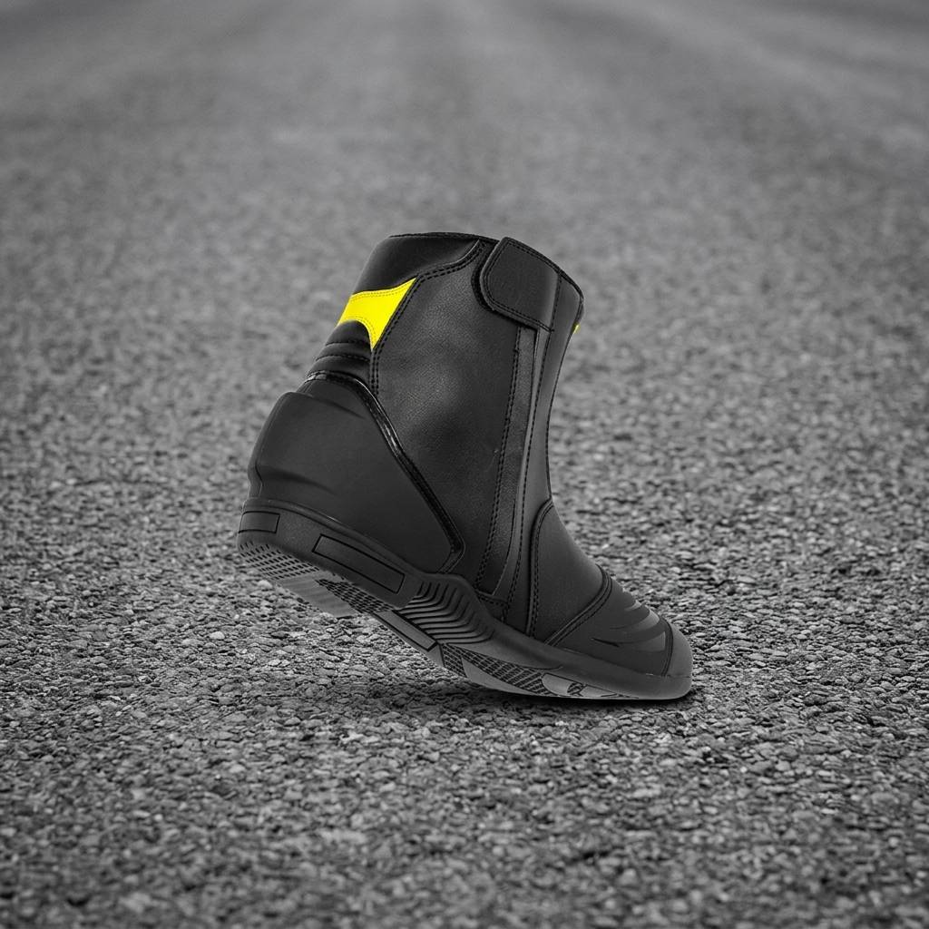 Men's Motorcycle Short Racing Leather Boots – Protective Sport Riding Ankle Boots