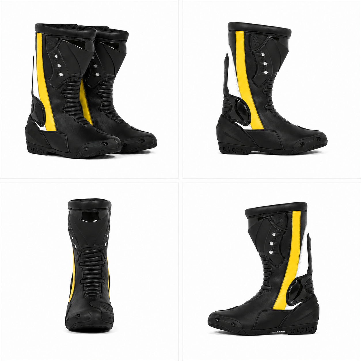 Men's Leather Motorcycle Racing Boots | Protective Biker Riding Boots for Touring & Street Riding