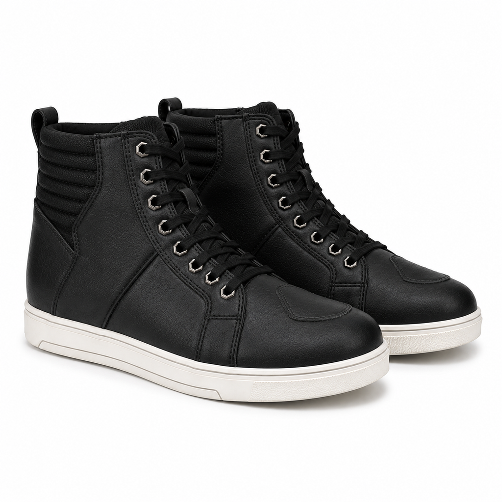 Trifecta Motorcycle Street Sneakers |Genuine Leather Urban Riding Footwear for Men's