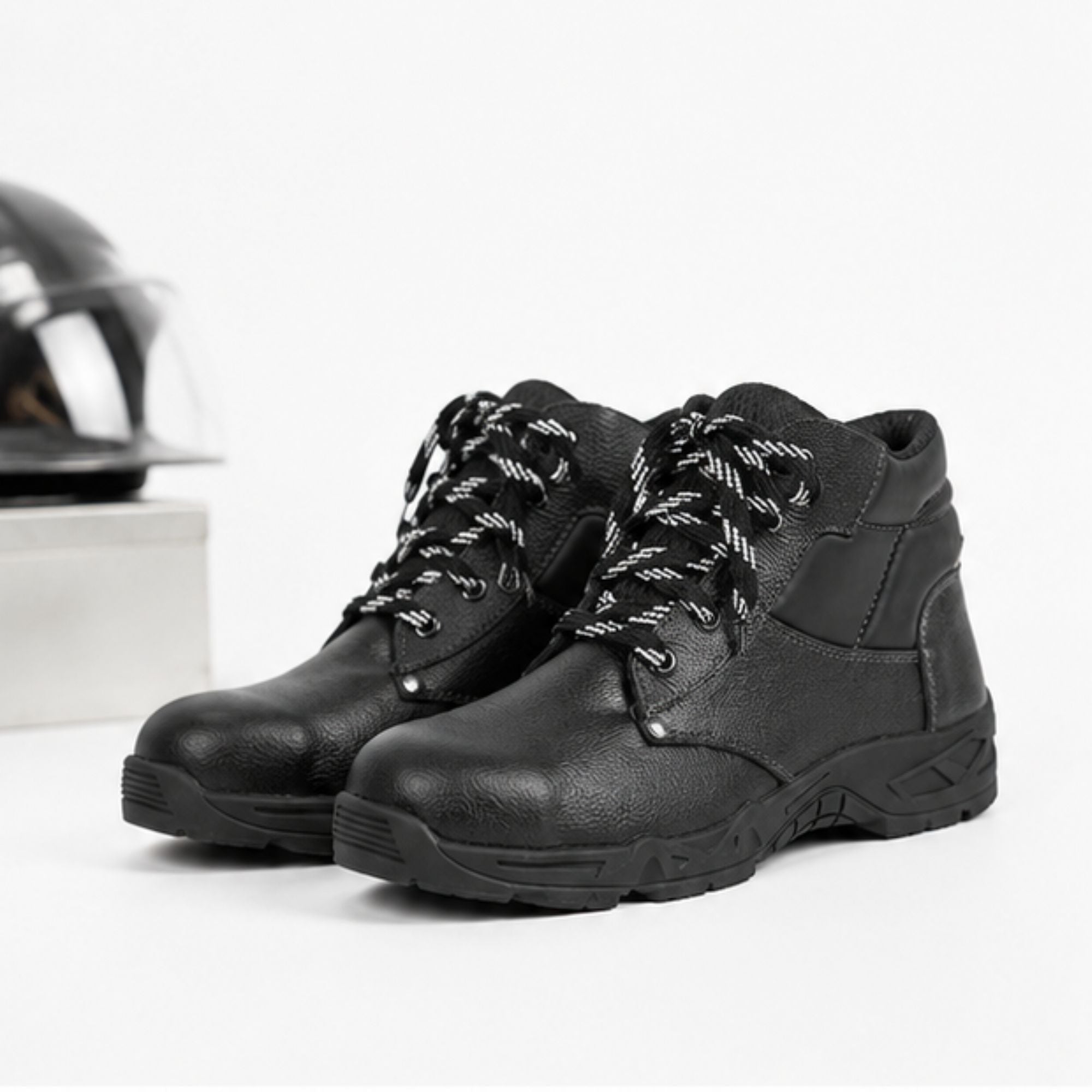 Trifecta Men's Leather Safety Work Boots | High-Ankle Industrial Shoes
