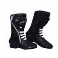 Black & White Motorcycle Racing Boots for Men – Protective Track & Sport Riding Boots