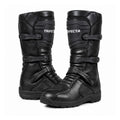 Men’s Black Off-Road Motorcycle Boots – Protective Riding Boots with Adjustable Buckle Straps