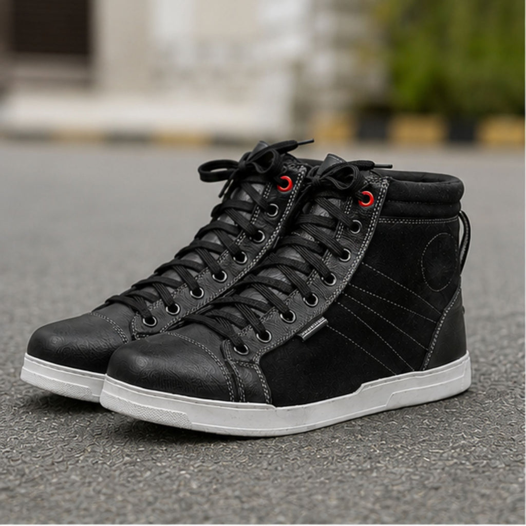 Trifecta Comfortable Motorcycle Boots | Black Protective Sneakers for Men's