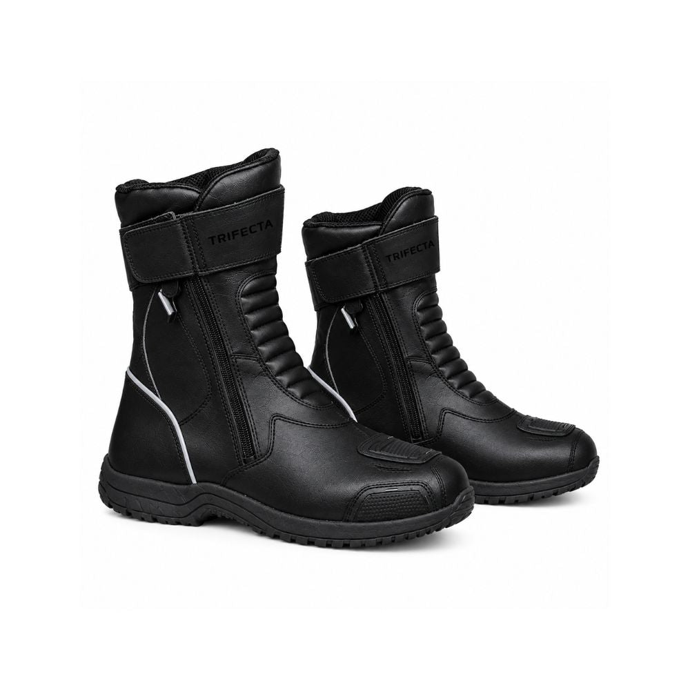Men’s Black Motorcycle Boots - Waterproof Protective Racing & Touring Riding Boots for Motorbike Riders