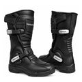 Men’s Black Motorcycle Adventure Boots – Protective Leather Riding Boots with Adjustable Buckle