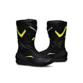 Men's Black & Yellow Leather Riding Boots - Protective Motorbike Racing Boots for Riders