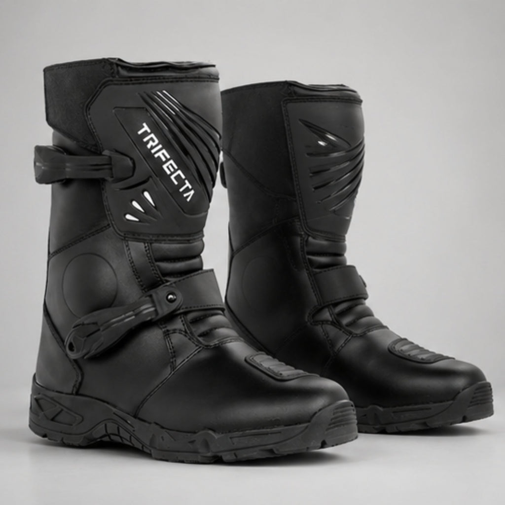 TRIFECTA Adventure Touring Moto Boots – Protective Motorcycle Boots for Men
