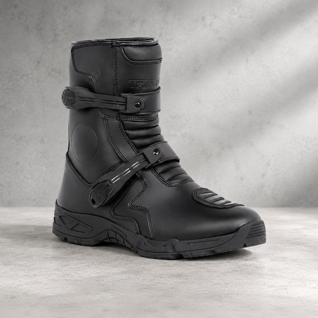 Trifecta Men's Adventure Touring Motorcycle Boots – Waterproof Protective Moto Boots