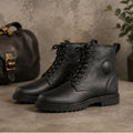 Trifecta Casual Motorcycle Shoes|Black High-Top Riding Sneakers for Men