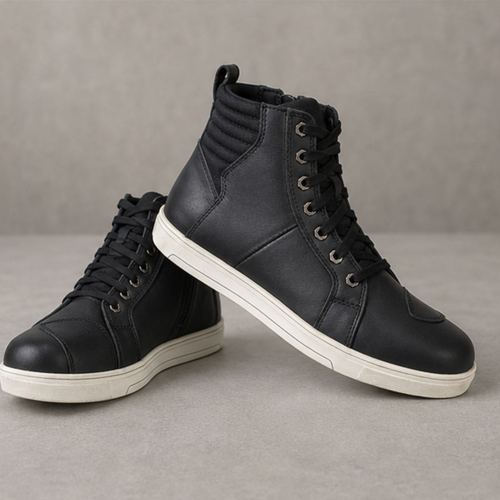Trifecta Motorcycle Street Sneakers |Genuine Leather Urban Riding Footwear for Men's