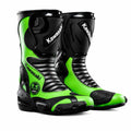 TRIFECTA Viper Racing Motorcycle Boots | Green & Black Biker Boots for Men | High-Visibility