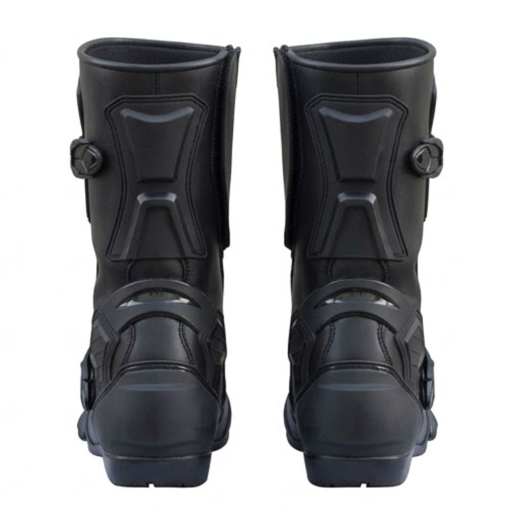 Men’s Black Motorcycle Riding Boots - Protective Racing Boots with Adjustable Buckles & Adv Boots for Motorbike Riders