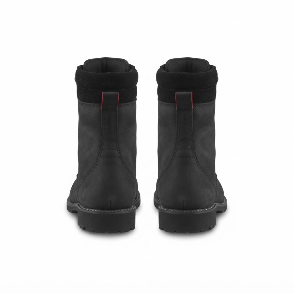 Black Men's Adventure Motorcycle Racing Boots - Full Leather Motorbike Riding Footwear
