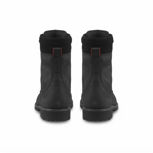 Black Men's Adventure Motorcycle Racing Boots - Full Leather Motorbike Riding Footwear