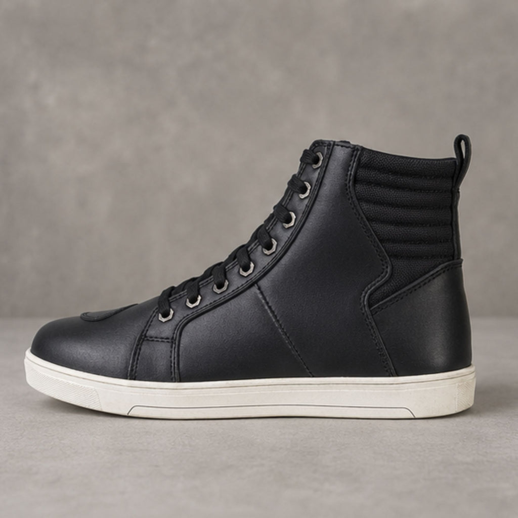 Trifecta Motorcycle Street Sneakers |Genuine Leather Urban Riding Footwear for Men's