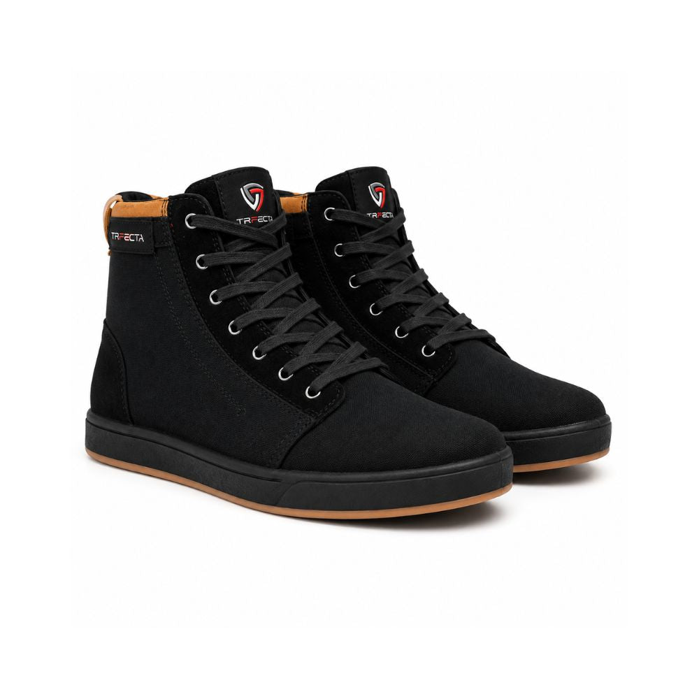 Men’s Black Motorcycle Sneakers – Lace-Up Riding Shoes for Street Riding
