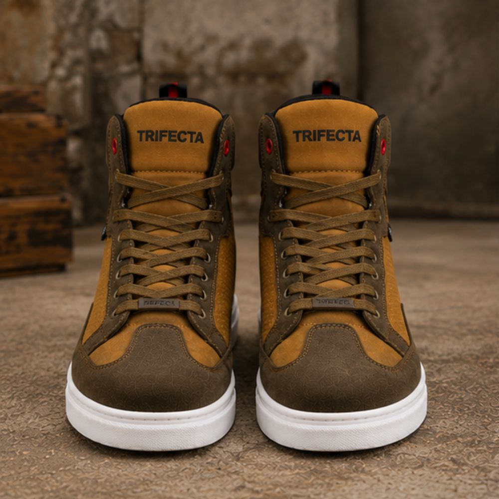 Men’s Motorcycle Riding Shoes – Casual Shoes with Protective Construction and Durable Rubber Sole