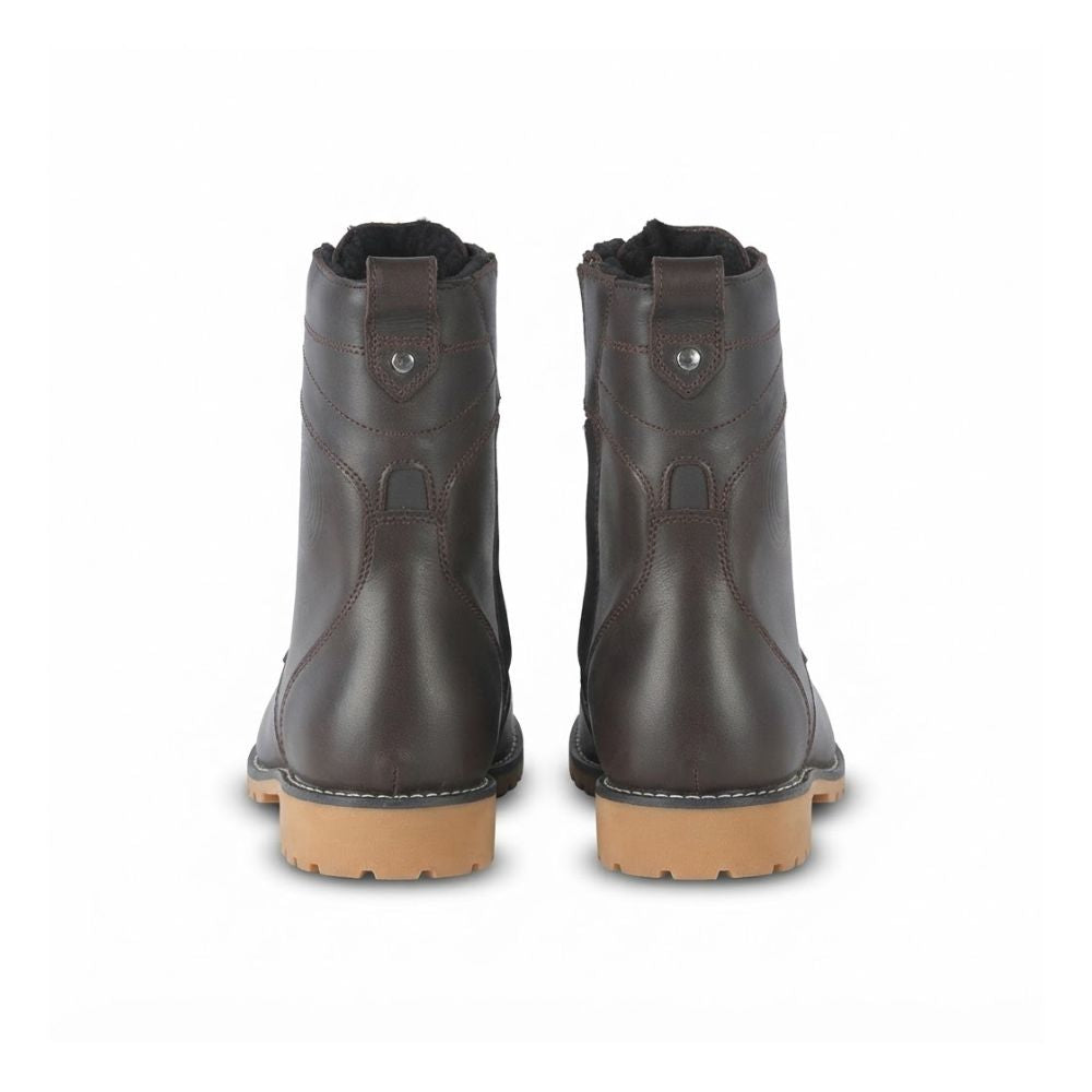Men’s Brown Casual Motorcycle Shoes - Urban Leather Riding Boots for Everyday City Riding and Street Style