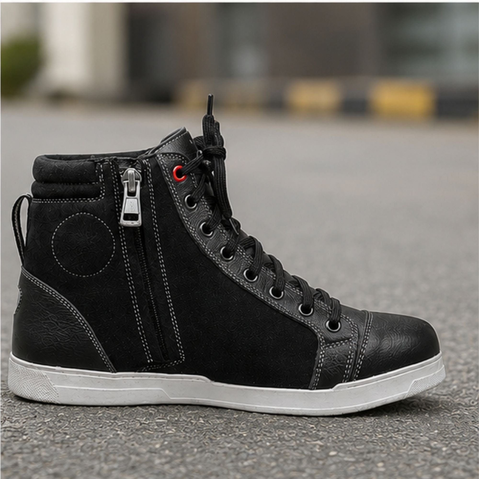 Trifecta Comfortable Motorcycle Boots | Black Protective Sneakers for Men's