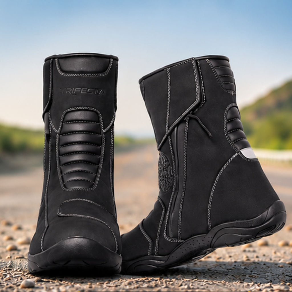 Trifecta Men's Casual Motorcycle Boots – Comfortable Touring & Street Riding Boots