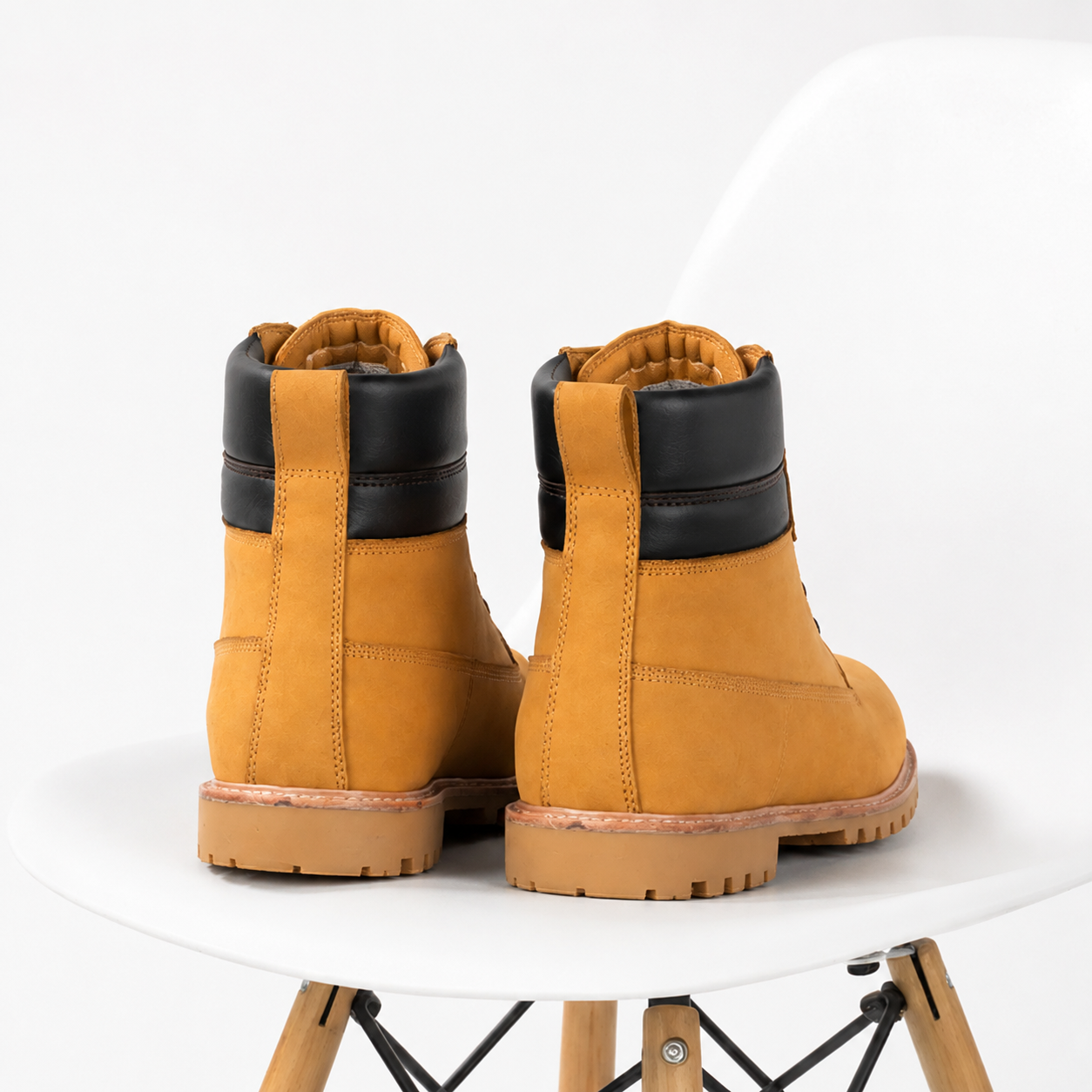 Trifecta Men's Industrial Safety Work Boots - Wheat Leather Lace-Up Motorcycle Footwear & Construction Boots