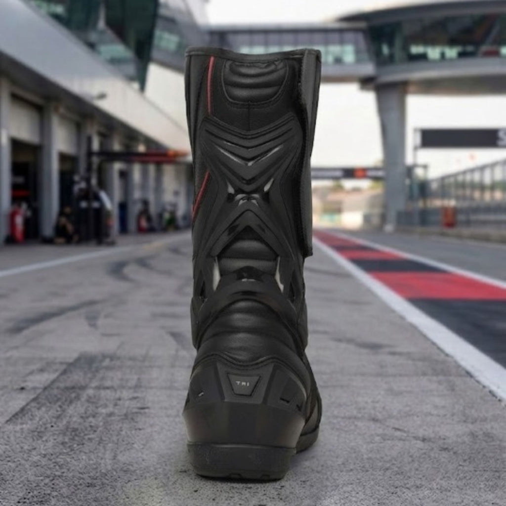 TRIFECTA Motorcycle Racing Boots – Premium Leather MotoGP Riding Boots