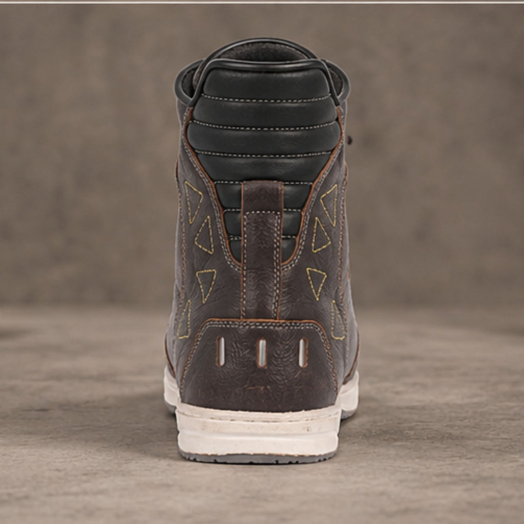 Trifecta Men's Urban Motorcycle Riding Sneakers – Brown Leather Protective Motorcycle Footwear