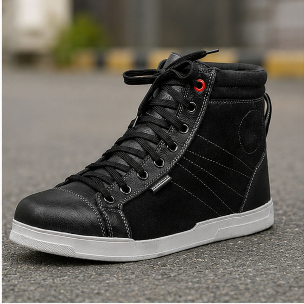 Trifecta Comfortable Motorcycle Boots | Black Protective Sneakers for Men's