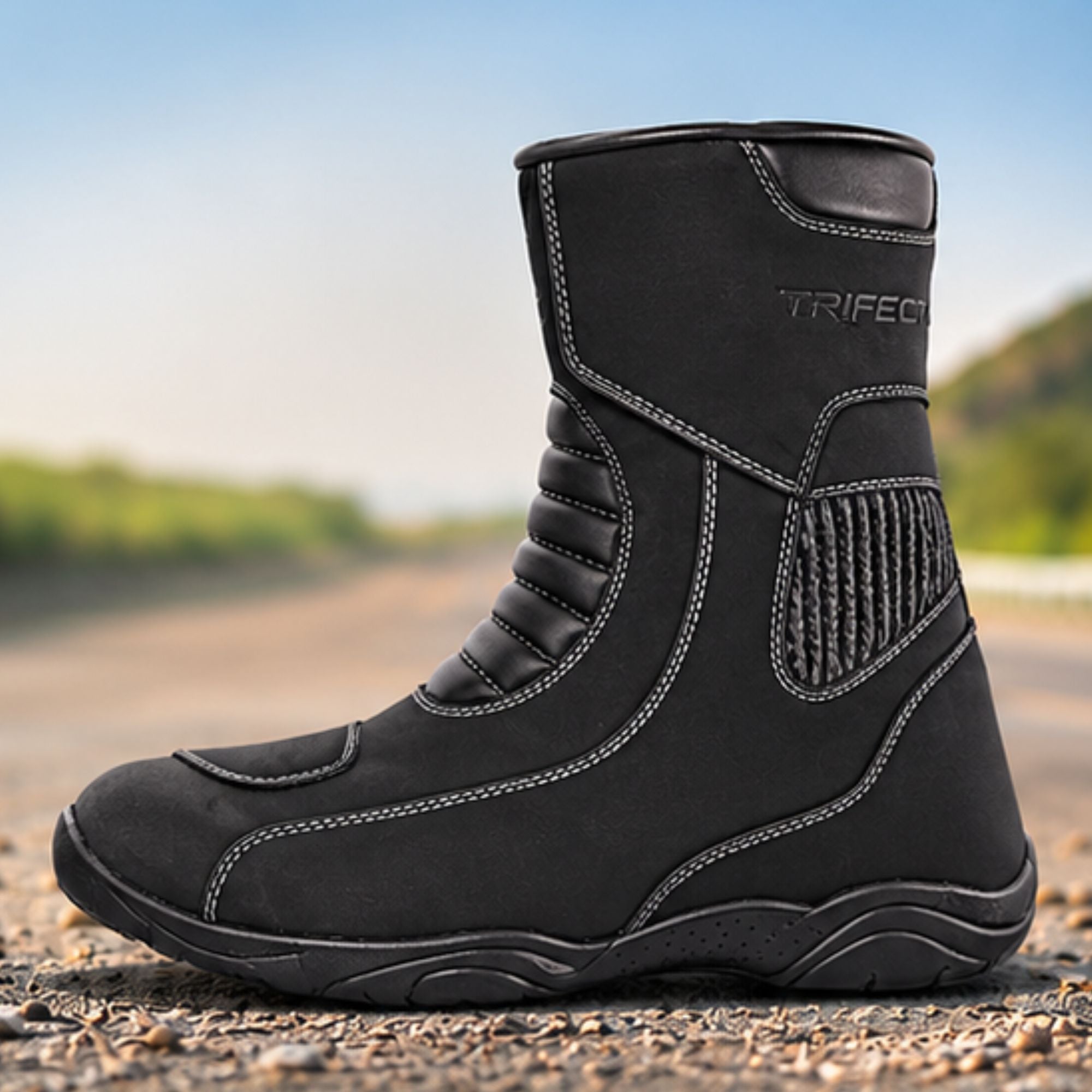 Trifecta Men's Casual Motorcycle Boots – Comfortable Touring & Street Riding Boots