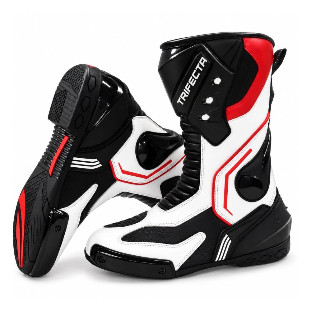 Men’s Leather Motorcycle Boots – High-Protective Racing Boots with Reinforced Ankle Protection