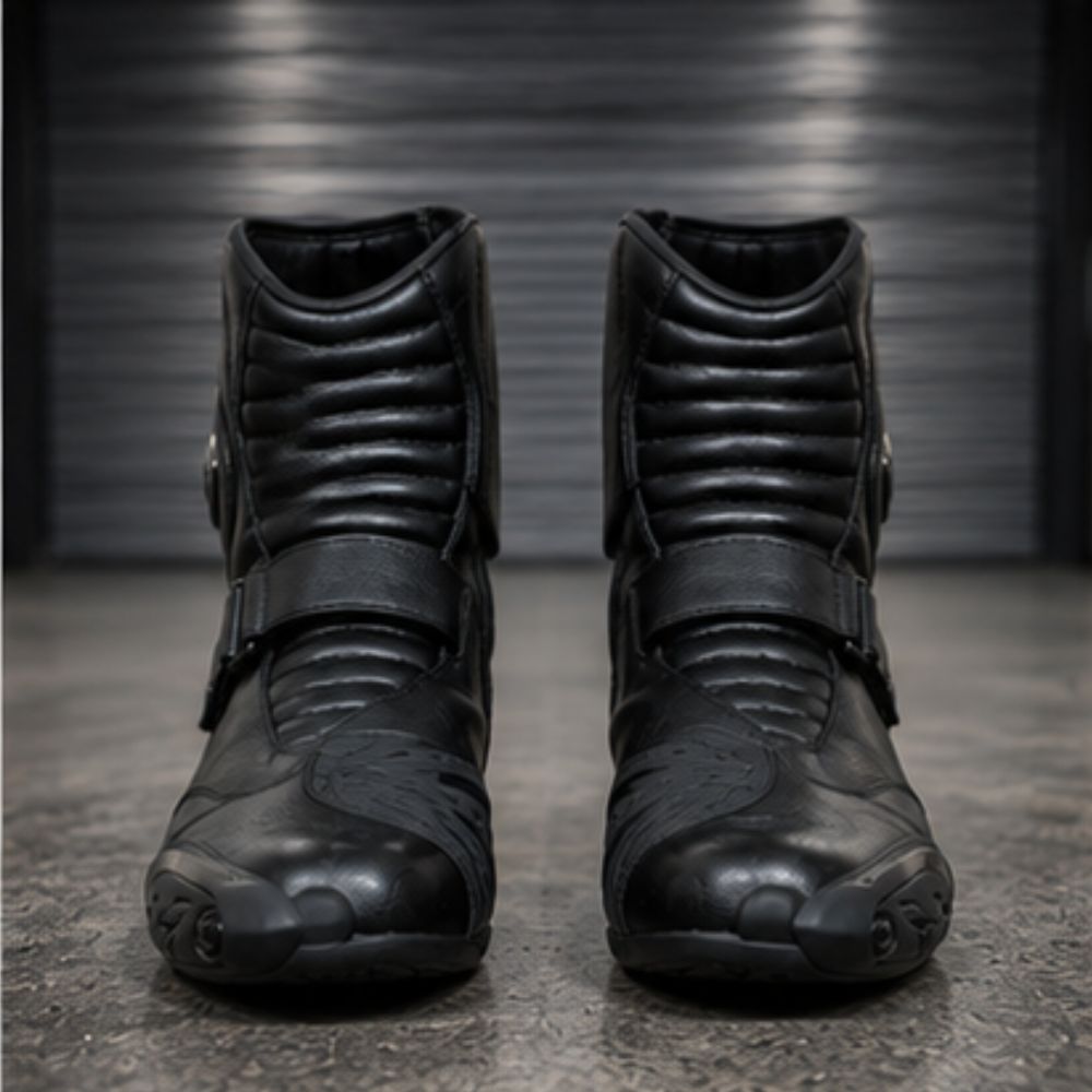 Men’s Black Motorcycle Riding Boots , Protective Sport Riding Boots for Street & Track