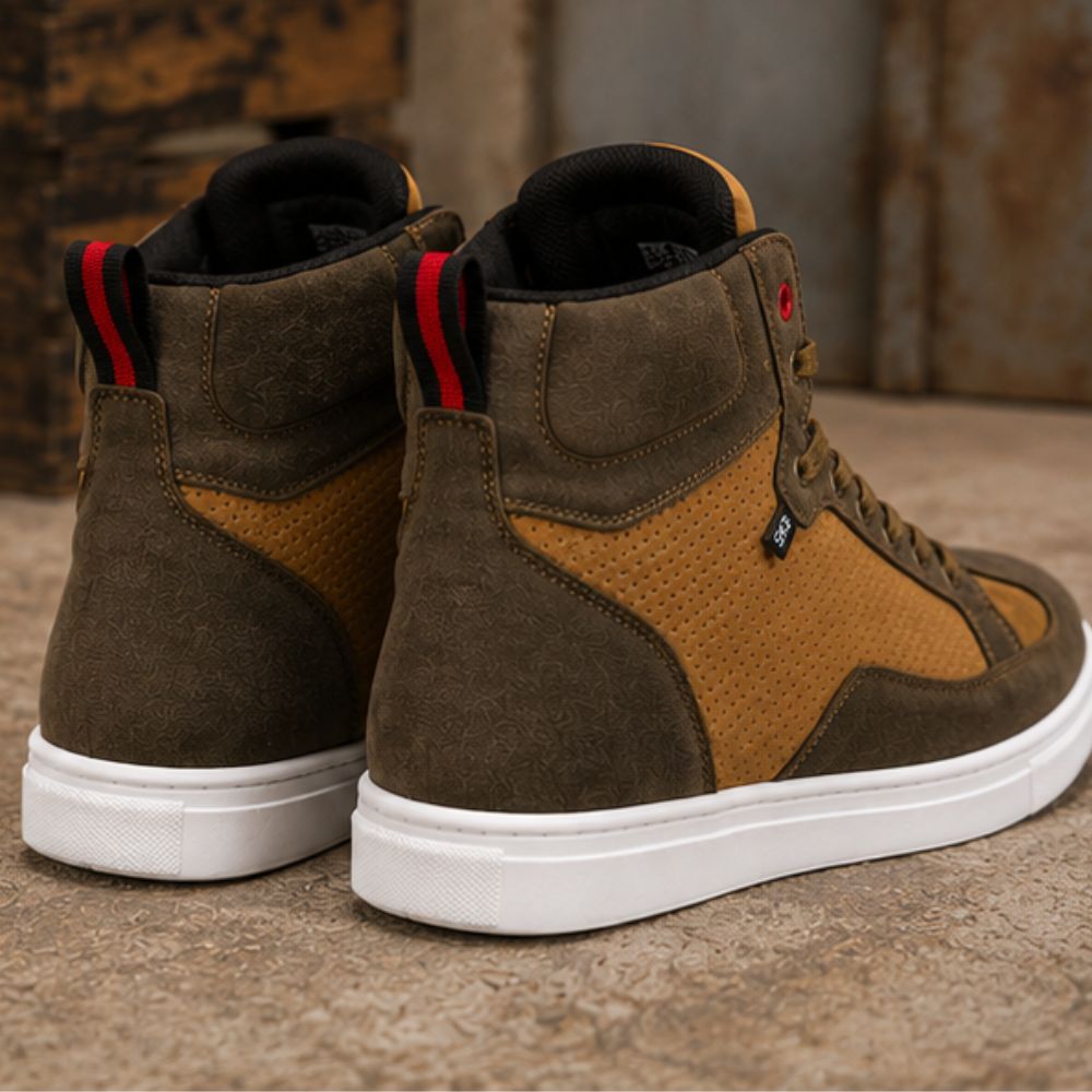 Men’s Motorcycle Riding Shoes – Casual Shoes with Protective Construction and Durable Rubber Sole