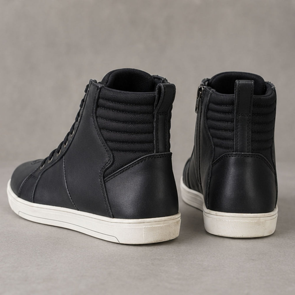 Trifecta Motorcycle Street Sneakers |Genuine Leather Urban Riding Footwear for Men's