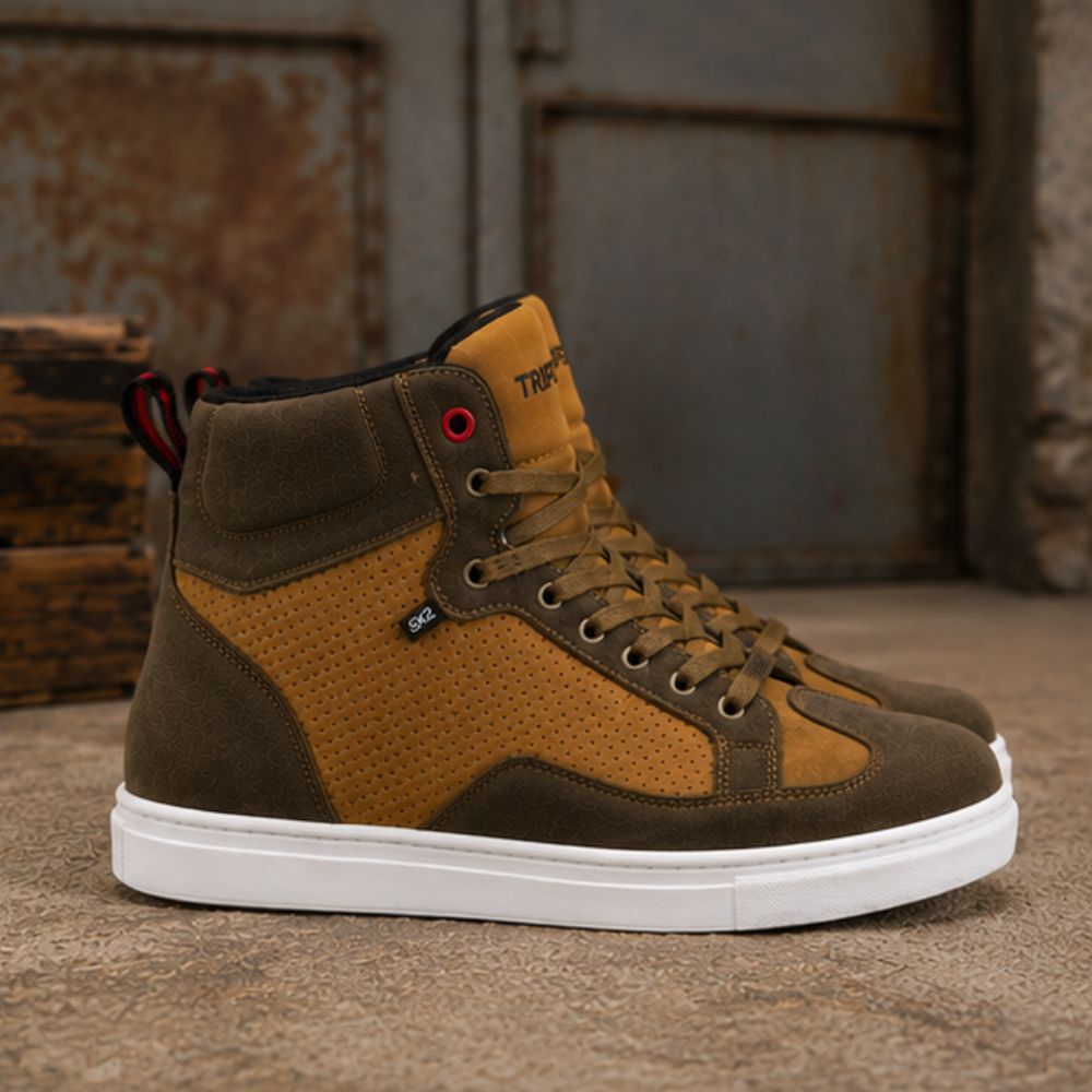 Men’s Motorcycle Riding Shoes – Casual Shoes with Protective Construction and Durable Rubber Sole