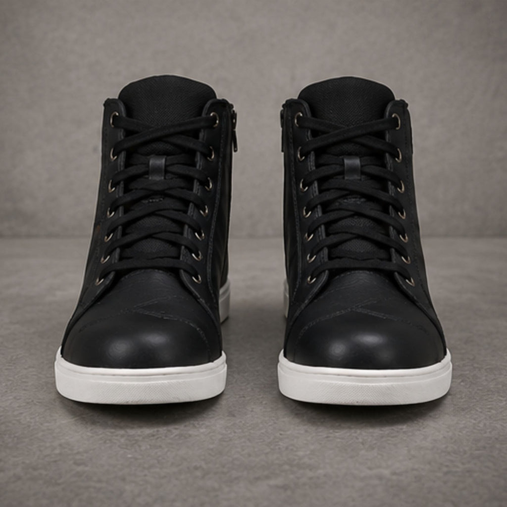 Trifecta Motorcycle Street Sneakers |Genuine Leather Urban Riding Footwear for Men's