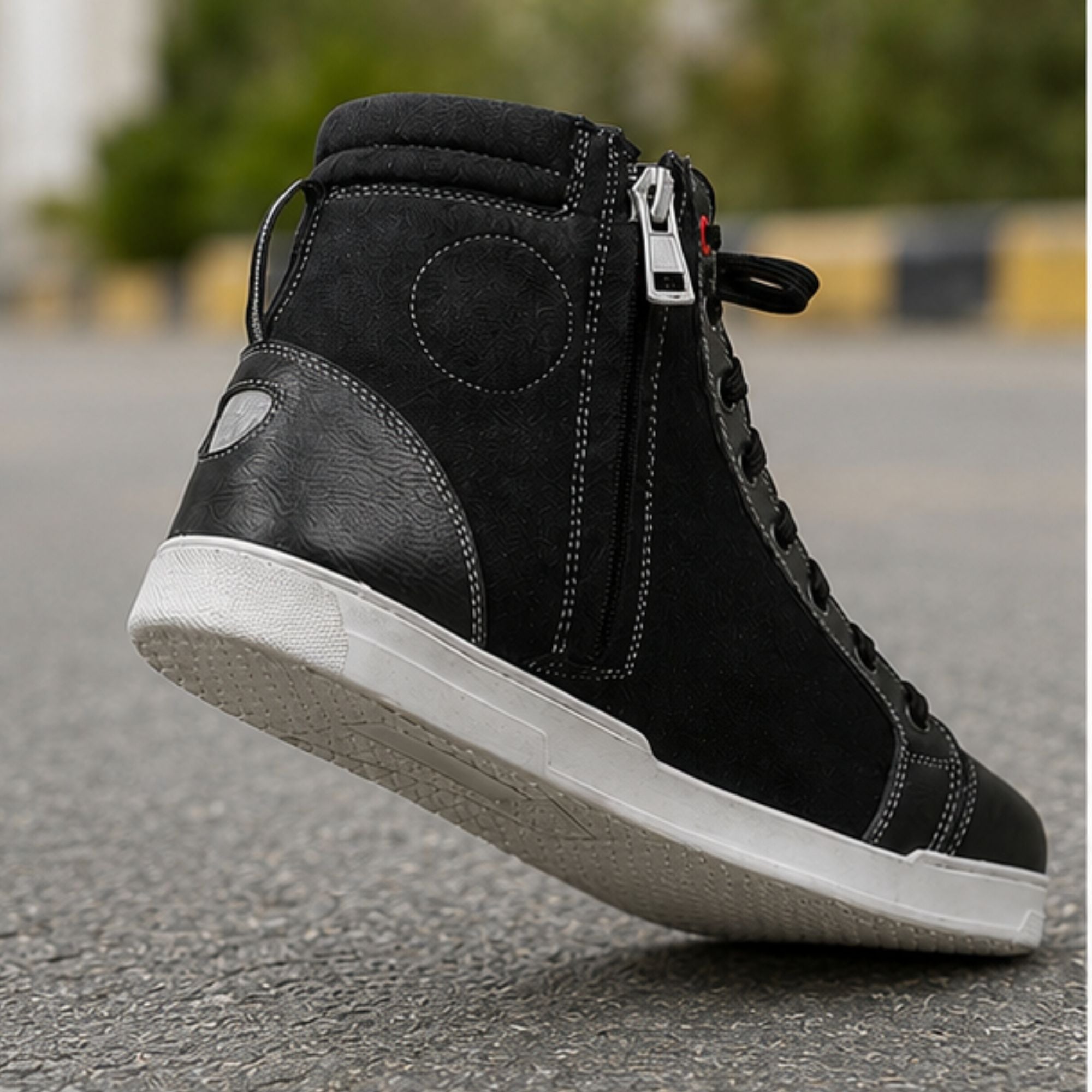 Trifecta Comfortable Motorcycle Boots | Black Protective Sneakers for Men's