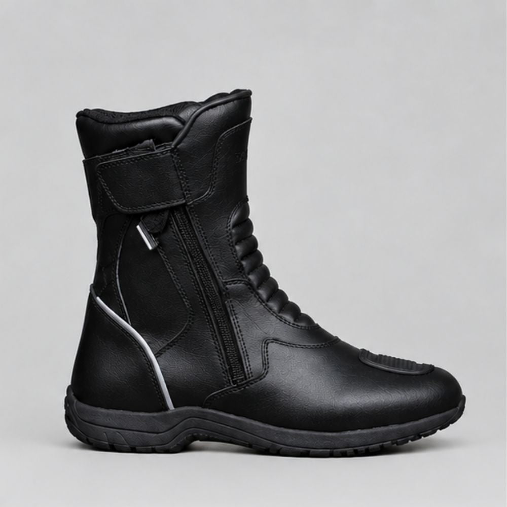 Men’s Black Motorcycle Boots - Waterproof Protective Racing & Touring Riding Boots for Motorbike Riders