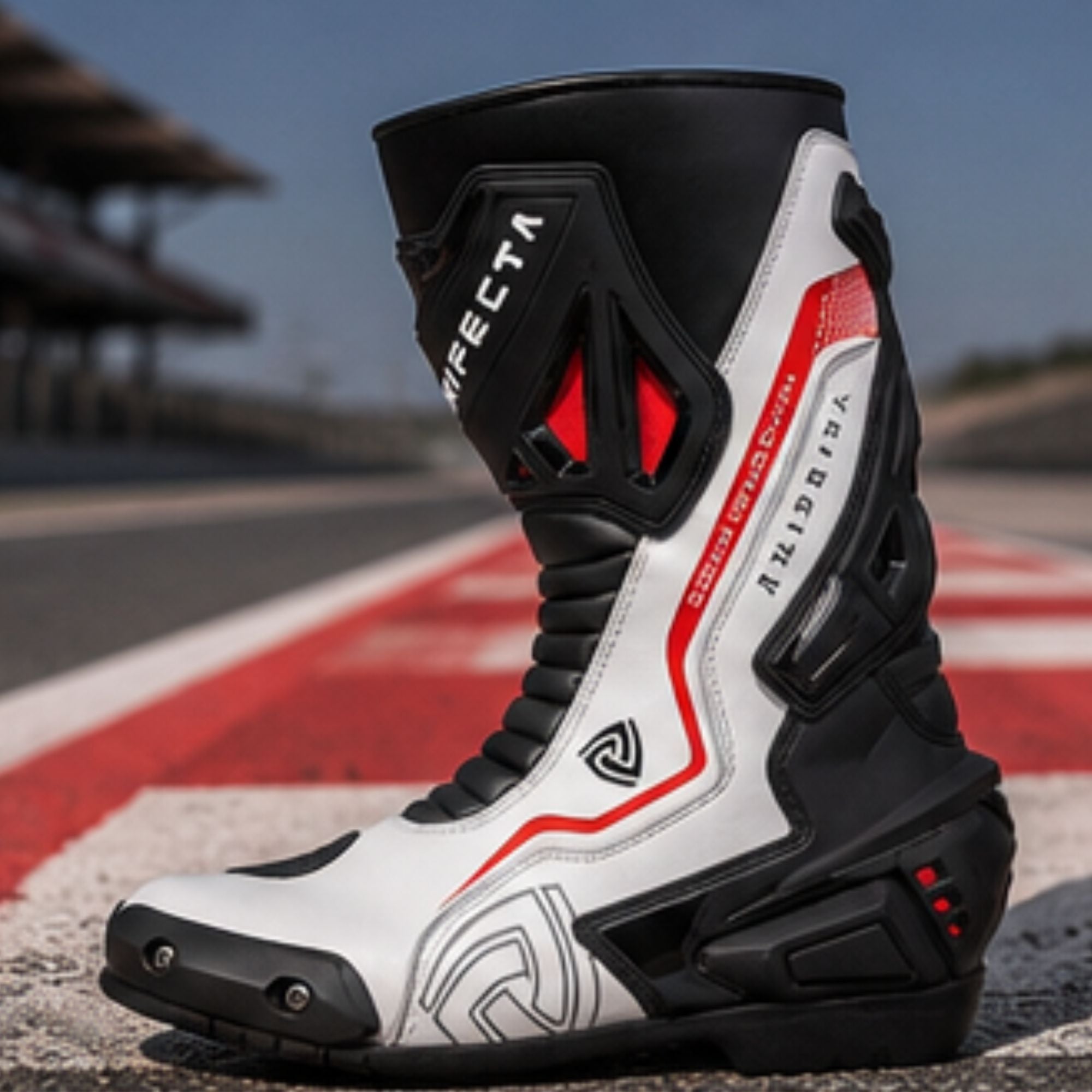 TRIFECTA Men's Leather Motorcycle Racing Boots – CE Certified Sport Riding Boots