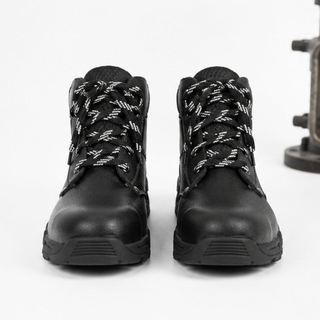 Trifecta Men's Leather Safety Work Boots | High-Ankle Industrial Shoes