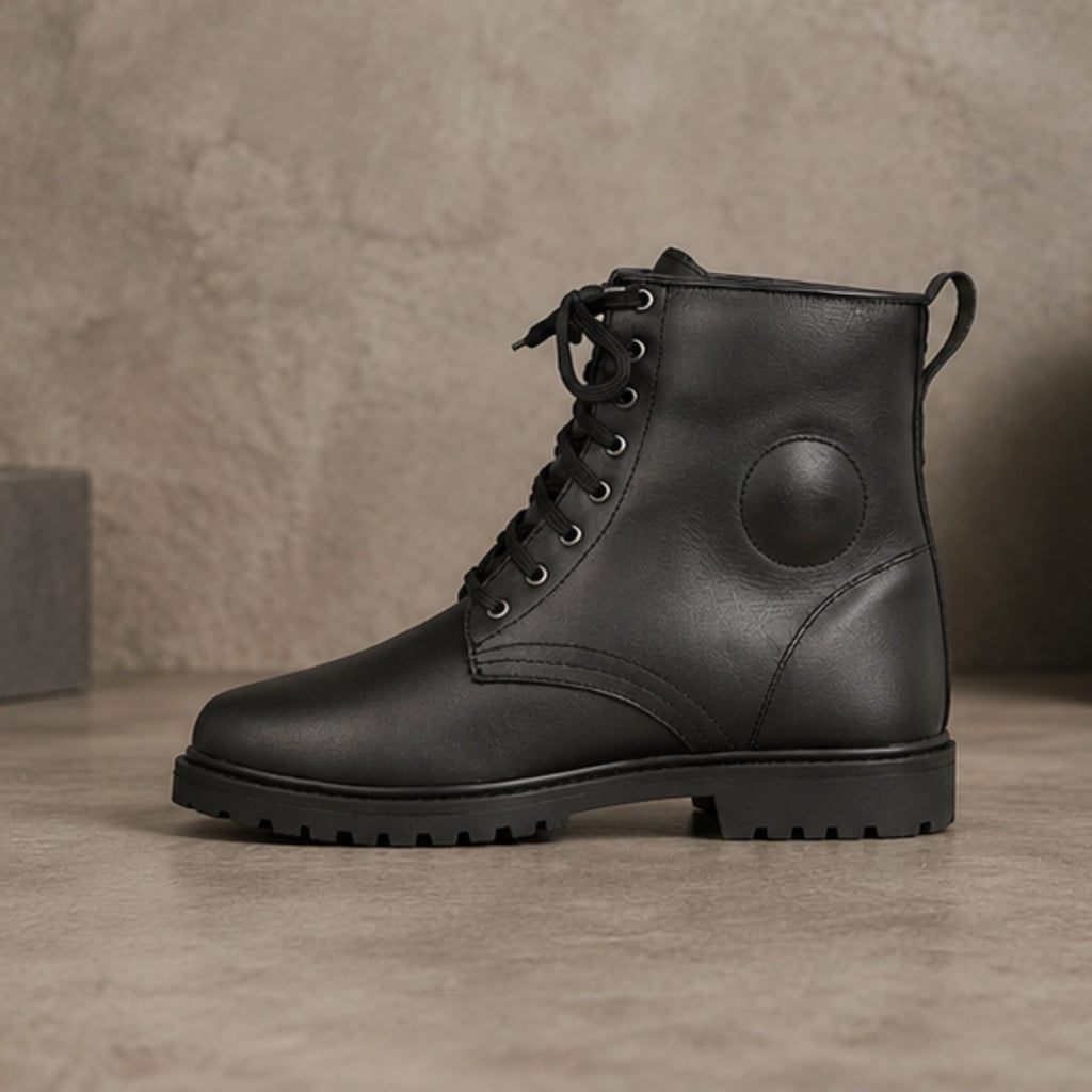 Trifecta Casual Motorcycle Shoes|Black High-Top Riding Sneakers for Men