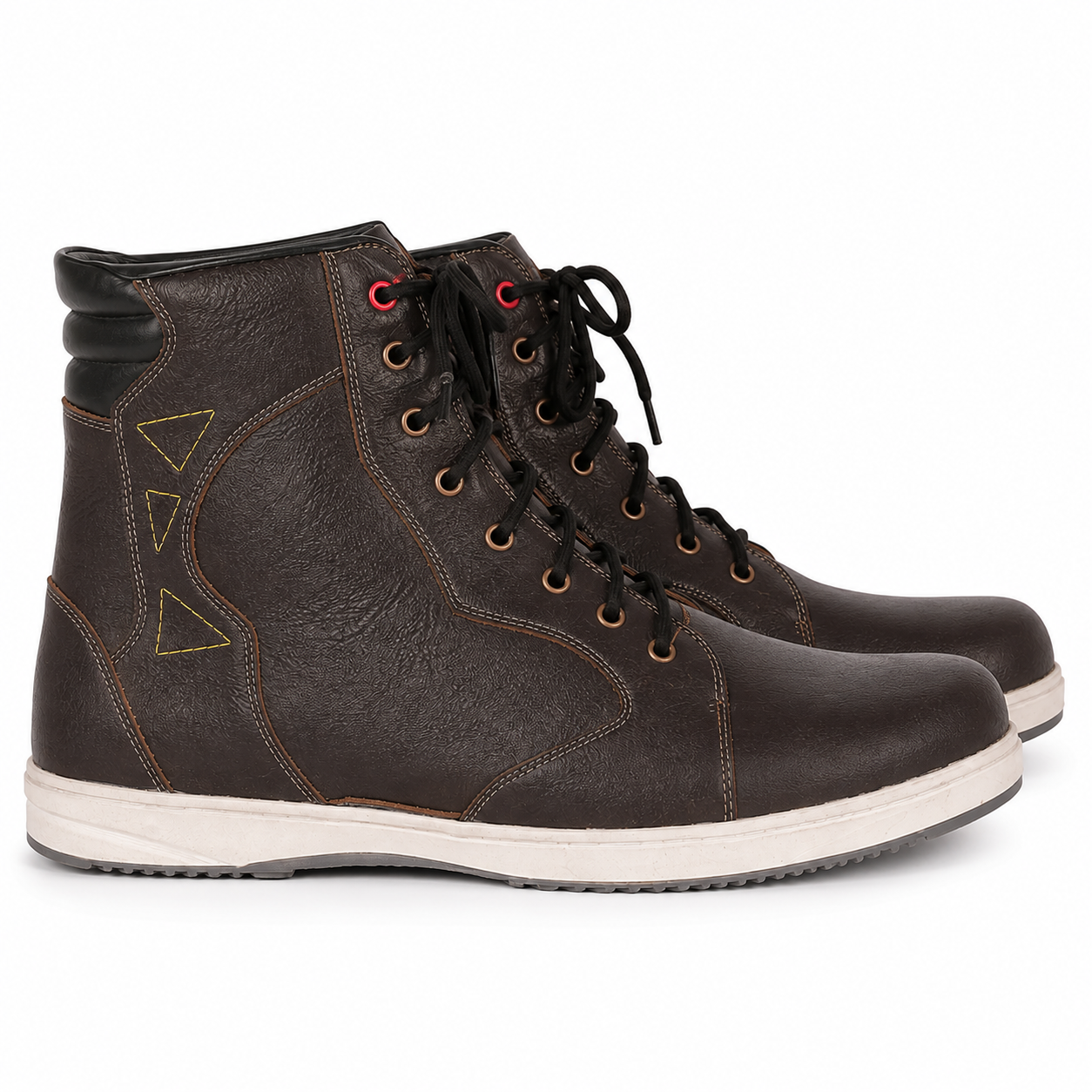 Trifecta Men's Urban Motorcycle Riding Sneakers – Brown Leather Protective Motorcycle Footwear
