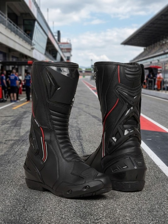 TRIFECTA Motorcycle Racing Boots – Premium Leather MotoGP Riding Boots