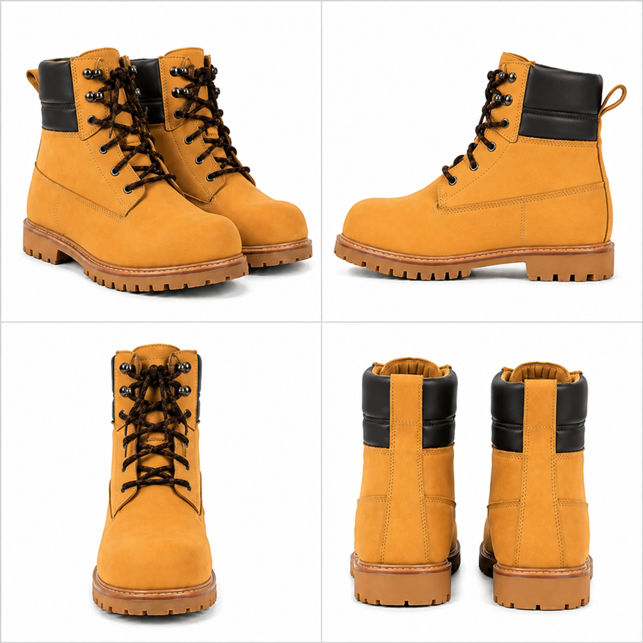 Trifecta Men's Industrial Safety Work Boots - Wheat Leather Lace-Up Motorcycle Footwear & Construction Boots