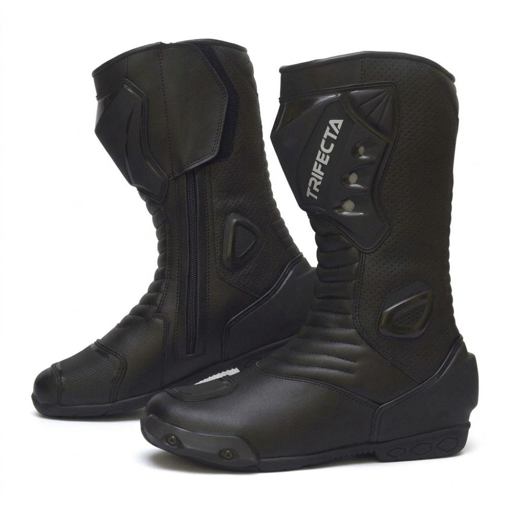 Men’s Racing Motorcycle Boots - Protective Waterproof Riding Boots with Reinforced Toe & Heel Protection