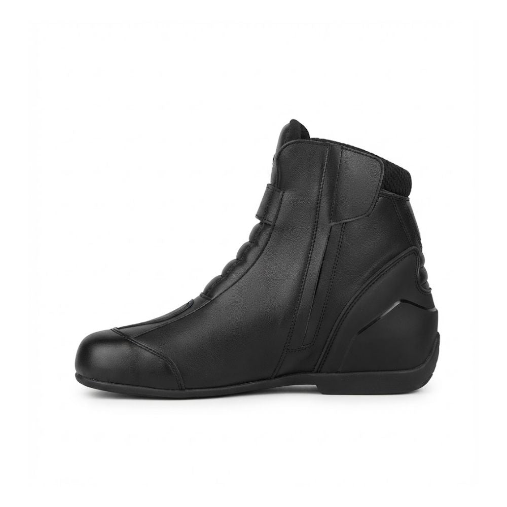 Men’s Leather Motorcycle Racing Boots - Black & Orange Sport Riding Boots with Ankle & Toe Protection