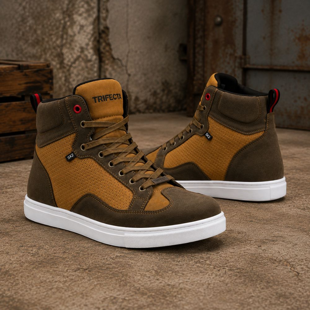 Men’s Motorcycle Riding Shoes – Casual Shoes with Protective Construction and Durable Rubber Sole