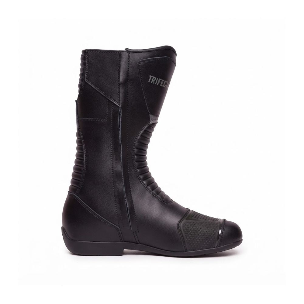 Black & Grey Men's Leather Adventure Motorcycle Boots - Durable Riding & Touring Boots
