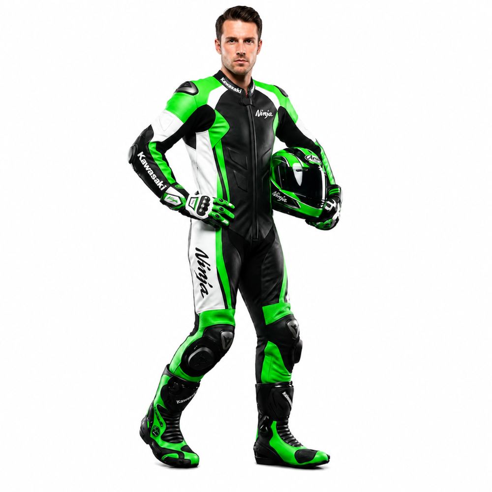 TRIFECTA Viper Racing Motorcycle Boots | Green & Black Biker Boots for Men | High-Visibility