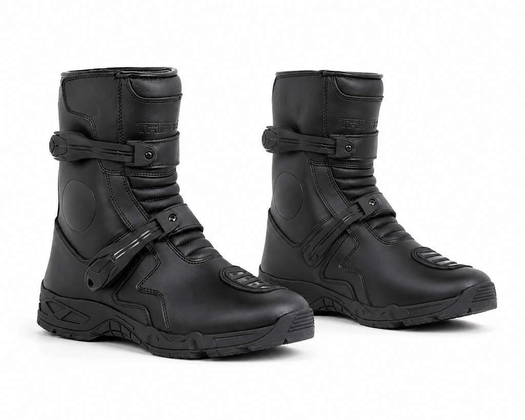 Trifecta Men's Adventure Touring Motorcycle Boots – Waterproof Protective Moto Boots