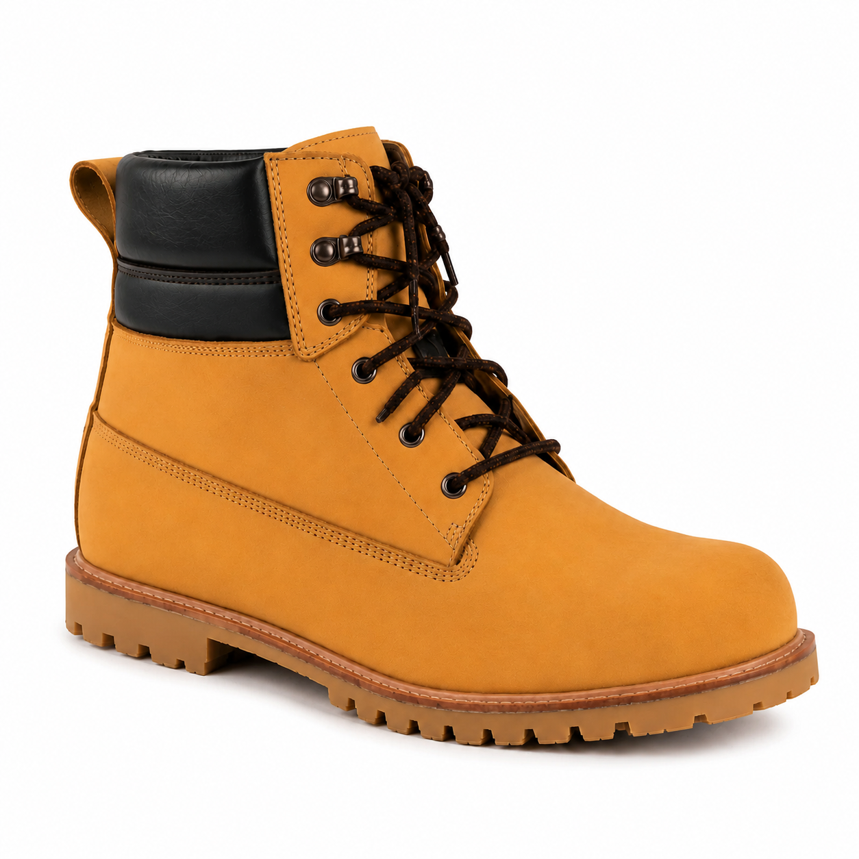 Trifecta Men's Industrial Safety Work Boots - Wheat Leather Lace-Up Motorcycle Footwear & Construction Boots